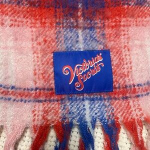 Victoria's Secret Red and Blue Plaid Scarf
